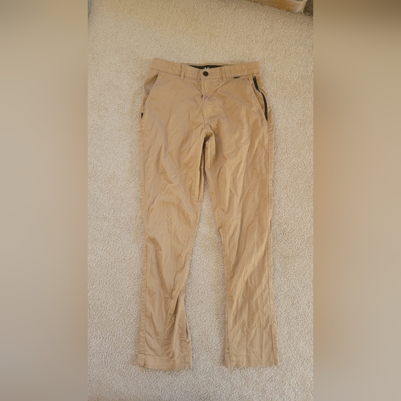 Hurley Pants Men's size 30x30 Chino Khaki Button Straight Leg Tan Button Zip Poc - Picture 2 of 10